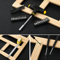 Kit d'outils ménagers 98 pièces avec mallette moulée par soufflage pour réparation domestique, comprenant clé à douille, tournevis, marteau, pinces, outils de mécanique OEM