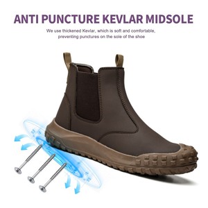 Zapatos DE TRABAJO protectores ligeros y cómodos, zapatos de seguridad perezosos para hombres. - Product Image 3