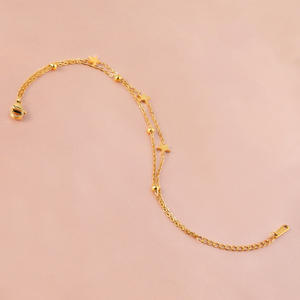 उत्कृष्ट टाइटेनियम स्टील बांगल नई शैली गर्मियों के बिंगल स्टार डबल लेयर ब्रैसलेट 18k सोने के प्लेटेड गहने - Product Image 4