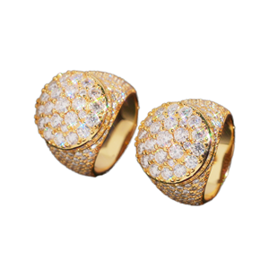 Anillos de Plata 925 Chapados en Oro con Incrustaciones de Moissanita VVS Estilo Hip Hop Personalizados, Certificados por GRA, Venta Caliente RTS, China - Product Image 2