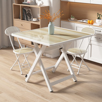 Table pliante blanche pour la maison, restaurant, mobilier simple et portable, table carrée pliable pour appartement ou location de stand