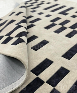 Modern Geometric Area <b>Rug</b> Rectangle Wool Acrylic Tufted Stain Resistant Living Room Medium Pile Latex Backing - Product Image 2