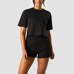 Wholesale 2023 Latest Design Women Blank 100% Cotton Stretchable Crop Tops Women Cropped T Shirts For Sale