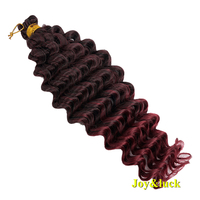 Vente en gros usine – Extensions de cheveux synthétiques tressées au crochet, ondulations profondes, ombré brun à blond, 14 pouces