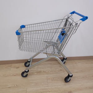 Chariot durable zingué argenté de chariot à provisions du marché russe 100L avec la structure de maille réglée de bébé - Product Image 2