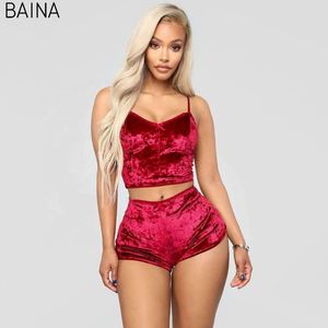 Pijamas Sexys de Terciopelo para Mujer, Conjunto de Dos Piezas Personalizado para Dormir - Product Image 3
