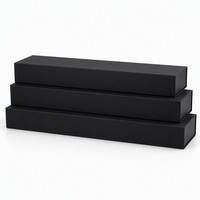 Individuelles Logo Schwarze Flache Faltbare Magnetische Starre Box, Platzsparende Luxuriöse Matte Dünne Geschenkbox für Hautpflege, Lidschatten & Seren