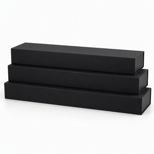 Boîte rigide magnétique pliable noire avec logo personnalisé, boîte <span class=keywords><strong>cadeau</strong></span> fine et luxueuse en mat pour les soins de la peau, les fards à paupières et les sérums - Product Image 2