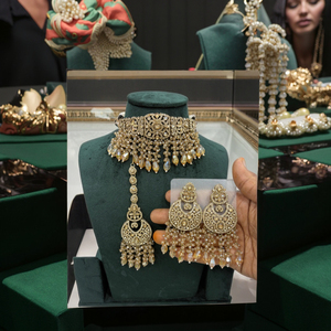 Elegante Juego de Collar y Aretes de Diamantes Americanos Tradicionales, Joyería de Lujo para Bodas para Novias y Damas de Honor - Product Image 1