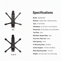 HGLRC Nblade MAX 5 pouces FPV UAV 5S Freestyle UAV pour la prise de vue cinématographique X ou DC