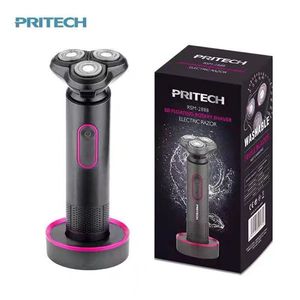เครื่องโกนหนวดไฟฟ้าแบบหมุนได้ 3 มิติ Pritech Rsm-2888 สำหรับผู้ชาย ล้างทำความสะอาดได้ - Product Image 1