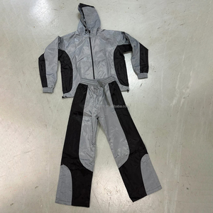 Tùy Chỉnh Nylon Jogger Quần Áo Gió Tracksuit Thiết Lập Cho Nam Giới Quá Khổ Terry Vải Với Dây Kéo Phản Quang Và Sweatsuit - Product Image 4