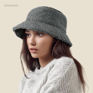 <b>Sherpa</b> Bucket <b>Hat</b> For Women Winter Fuzzy Faux Fur Brim Fisherman <b>Hat</b> Casual Style - Product Image 5