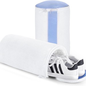 Sac de lavage pour chaussures OEM, diamètre 21 cm, housse de protection réutilisable pour lavage en machine, tissu non tissé rond, style minimaliste - Product Image 2
