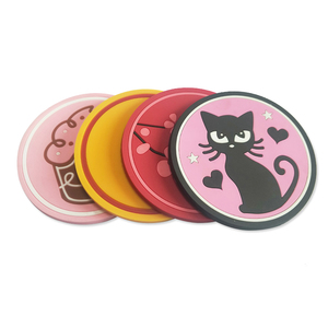 Customizable American Style Round Coaster Set with Eco-Friendly <strong>Silicone</strong> <strong>Mats</strong> &amp; Pads Promotional Use Custom Logo Options - Product Image 5