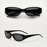 LBAshades JS-2613S Y2K Lunettes de soleil rectangulaires étroites, monture intégrale, style cyberpunk, protection UV400 pour adultes, activités de plein air