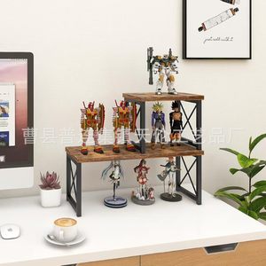 Cross-border wooden desktop <b>shelf</b>, adjustable small bookshelf, stackable desktop stand, simple wooden kitchen storage <b>rack</b> - Product Image 2
