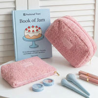 Sac cosmétique personnalisé en velours pour femme, avec fermeture éclair, poignée supérieure, multifonction, grand format, portable, élégant et professionnel