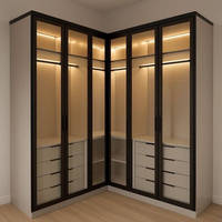 Armoire Pliante Personnalisée, Armoire Walk-in, Meubles Modernes de Luxe pour Chambre à Coucher et Salle à Manger, Construction en Bois Massif