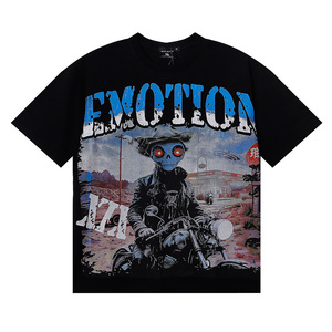 เสื้อยืดผู้ชายทรงปกติ สไตล์สตรีทแวร์ ลายตัวอักษร Mixed Emotion แขนสั้น คอกลม ผ้าฝ้ายเจอร์ซีย์ 100% เป็นมิตรต่อสิ่งแวดล้อม ระบายอากาศได้ดี - Product Image 5