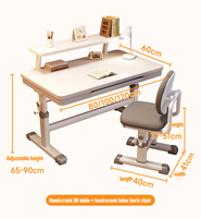 Ensemble table et chaise d'étude pour enfants à levage manuel, directement de l'usine, bureau simple pour l'école primaire, bureau d'ordinateur à domicile