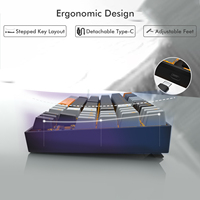 Teclado mecánico para juegos con cable, teclas PBT, 89 teclas, interruptores marrones intercambiables en caliente con LED, teclado mecánico para juegos con cable.