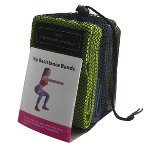 Bande de résistance élastique, bande de résistance pour yoga, anneau de mise en forme des fessiers en polyester-coton, ensemble de fitness tricoté pour squats, en stock. - Product Image 2
