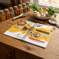 Servizio di Stampa Personalizzata di Libri di Cucina Ecologici con Rilegatura a Spirale, Alta Qualità, Stampa Offset a Colori, Libro di Ricette su Carta Patinata