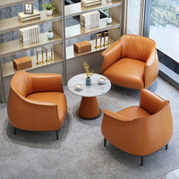 Fauteuil Simple en Cuir Moderne et Minimaliste, Fauteuil de Salon Confortable, Mobilier de Maison de Designer, Chaise d'Appoint de Détente
