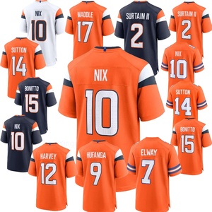 Fabrieksgroothandel Denver geborduurd # 10 Nix # 14 Sutton # 15 Bonitto # 17 Waggelen # 2Surtain II # 7 Elway American Football Jersey - Product Image 1