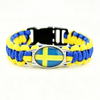 Bracelet en paracorde personnalisé avec le drapeau national ukrainien, bracelet de survie tricoté à la main pour le camping en plein air et les voyages, souvenir