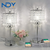 Lampe de table simple en cristal de lumière moderne lampes de nuit luxe américain créatif chaud romantique chambre lampe de chevet