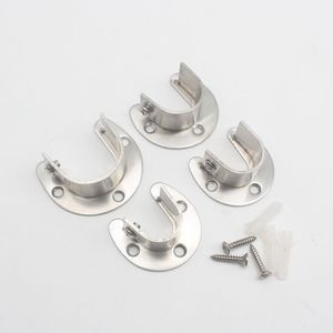 Stainless Steel Thick-Walled Open Flange Modern Detachable Single Damper Track Seat Pipe Holder Tall Hat Tube <b>Wardrobe</b> <b>Hardware</b> - Product Image 3