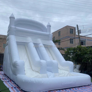 Perosotan air tiup putih lanestropikal ganda perosotan tiup perosotan tiup - Product Image 3