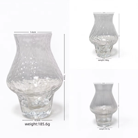 Verre à tulipe moderne de luxe, 300 ml, côtelé, résistant au lave-vaisselle, en cristal, pour la maison, le bar, l'hôtel, le thé, le café, directement de l'usine