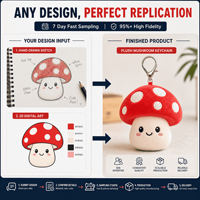 Fabricant en gros de porte-clés en peluche personnalisés OEM ODM en forme de champignon rouge et blanc, pendentifs de sac en peluche moelleux, cadeaux mascotte