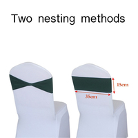 Spandex Stretch Chaise Ceintures Arcs Élastique Couverture De Chaise Bandes Cravates Sans Boucle pour Réception De Mariage Banquet Événement