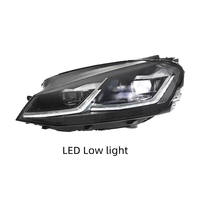 Kit de phares LED REAL F137 12V 6000LM avec lentille Xénon, double faisceau, blanc froid, œil de démon rouge pour Volkswagen Golf 7 MK7 2013-2017