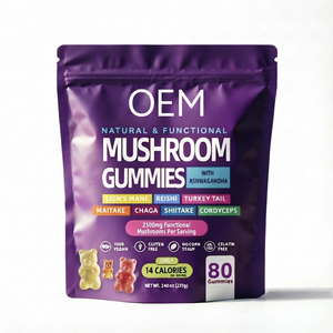Gomitas Nootrópicas de Hongos Orgánicos de Marca Privada, Suplemento Estimulante Cerebral para Adultos, Potenciador de la Memoria y la Energía, 80 Unidades, 2 por Dosis - Product Image 1