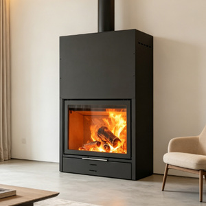 Stufa a Legna Moderna Autoportante <span class=keywords><strong>con</strong></span> Porta Scorrevole in <span class=keywords><strong>Vetro</strong></span> per Riscaldamento Interno di Soggiorni e Hotel - Product Image 2