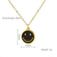Lincy Acier Inoxydable Vente Chaude Sourire Collier Multi Couleur Pièce Pendentif Émail Sourire Visage Charme Collier
