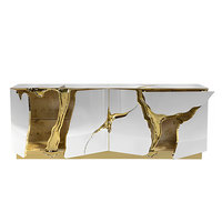 Console d'entrée de luxe créative, meuble TV pour la décoration du salon, miroir, métal contemporain, personnalisé, moderne