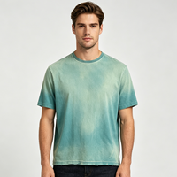 Kaos Oversize Pria Bahan Katun 100% Vintage Heavyweight Hitam Polos 270 320 Gsm Custom Acid Wash Spray Monkey