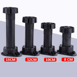 Pieds de meubles réglables en plastique PP noir, best-sellers, pour armoires, canapés, cuisines et salles à manger, design moderne - Product Image 2