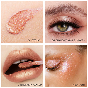 Pearlescent Glitter Liquid <b>Eyeshadow</b> with Quick-Drying & Non-Flying Powder One-Touch Multi-Purpose Makeup - Product Image 5