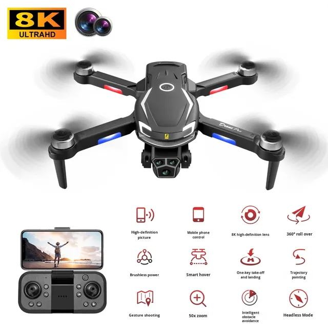 Beginner Plastic Aerial Photography High-Definition 48MP 6-Axis Gyro Foldable Remote Control Three Cameras 8K