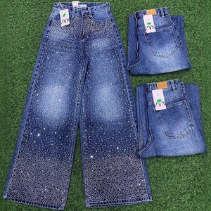 <span class=keywords><strong>Jeans</strong></span> Cargo a Gamba Larga in Denim Stile <span class=keywords><strong>Boyfriend</strong></span> per <span class=keywords><strong>Donna</strong></span>, Moda Streetwear Primaverile, Vendita all'Ingrosso - Product Image 1