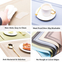 Napperons tissés en PVC en plastique imperméables et antidérapants pour Table à manger, vente en gros