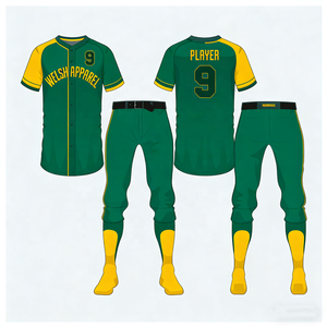 Conjuntos de Uniforme de Beisebol Personalizados com Logo da Equipe em Poliéster, Secagem Rápida, <span class=keywords><strong>Jersey</strong></span> de Beisebol Verde - Product Image 3