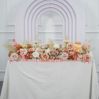 Chemin de table artificiel rose poudré taupe, arrangement floral pour centre de table de réception de mariage, décoration de fête et de maison
